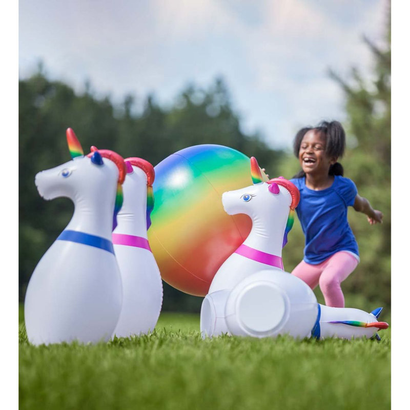 HearthSong Inflatable Unicorn Bowling & Reviews Wayfair